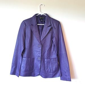 100% Leather Jacket- Purple